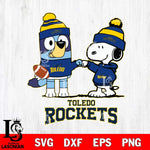 Toledo Rockets Snoopy & Bluey Football Svg Eps Dxf Png File,NCAA Svg Files,Chill Guy svg ,Digital Download ,Instant Download, Cricut File