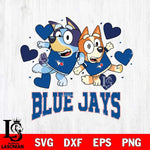 Toronto Blue Jays Bluey & Bingo 10 Svg Eps Dxf Png File, MLB svg, Digital Download, Instant Download