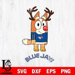 Toronto Blue Jays Bluey Chilli Christmas Deer Svg Eps Dxf Png File, Digital Download