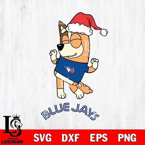 Toronto Blue Jays Bluey Chilli Happy Christmas Svg Eps Dxf Png File, Digital Download