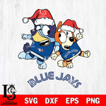 Toronto Blue Jays Bluey Christmas Holiday Svg Eps Dxf Png File, Digital Download