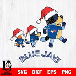 Toronto Blue Jays Bluey Family Christmas Svg Eps Dxf Png File, Digital Download