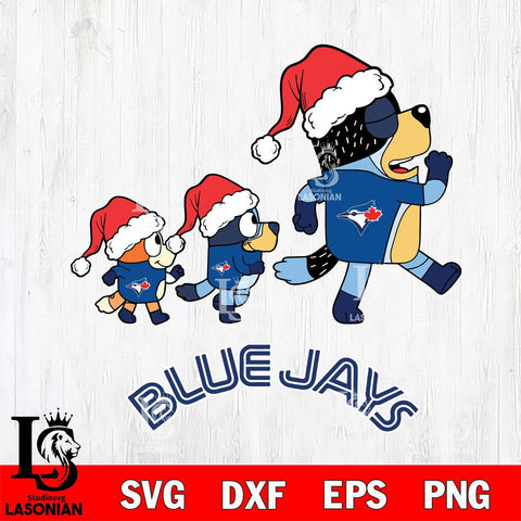 Toronto Blue Jays Bluey Family Christmas Svg Eps Dxf Png File, Digital Download