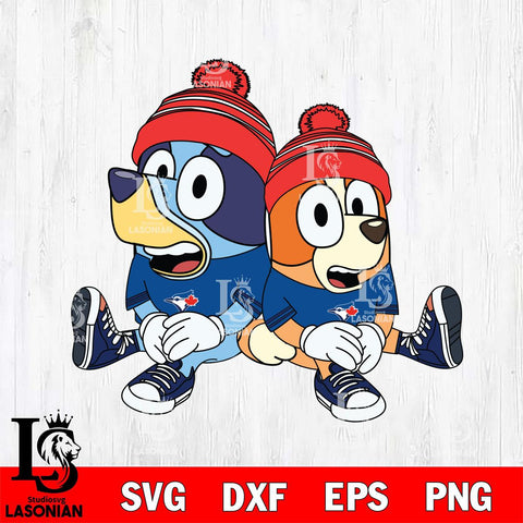 Toronto Blue Jays Bluey & Bingo Christmas Svg Eps Dxf Png File, Digital Download, Instant Download