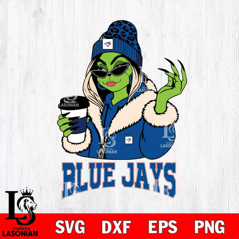 Toronto Blue Jays Boujee Grinch Girls Christmas Cut Files Cricut, Svg Dxf Eps Png file , Silhouette