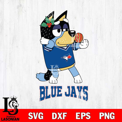 Toronto Blue Jays Christmas Bluey Bandit Heeler Cricut , Christmas Svg , Bluey svg , Digital Download, dxf eps png pdf file