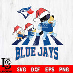 Toronto Blue Jays Christmas Family Bluey Walking Cricut , Christmas Svg , Bluey svg , Digital Download, dxf eps png pdf file