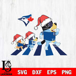 Toronto Blue Jays Family Bluey Walking Christmas Svg Eps Dxf Png File, Digital Download, Instant Download