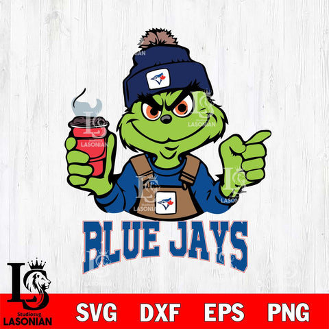 Toronto Blue Jays Grinch with coffee Svg Eps Dxf Png File, Digital Download, Instant Download