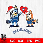 Toronto Blue Jays Love Bluey Christmas Svg Eps Dxf Png File, Digital Download