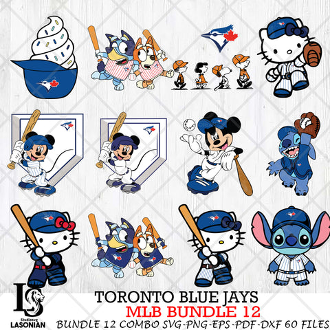 Toronto Blue Jays MLB Bundle 12 Svg Eps Dxf Png File, Digital Download, Instant Download