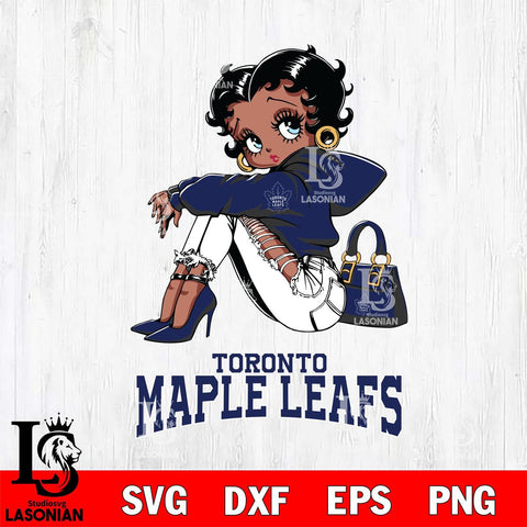 Toronto Maple Leafs Betty Boop Black Fan Girl Svg Eps Dxf Png File, Digital Download, Instant Download