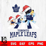 Toronto Maple Leafs Christmas Family Bluey Walking Svg, Christmas Svg , NHL svg , Digital Download, dxf eps png pdf file