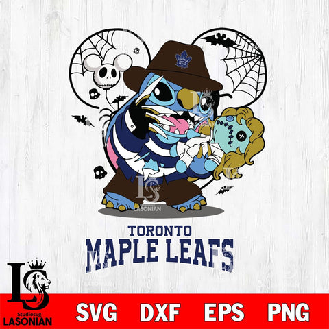 Toronto Maple Leafs Stitch Freddy Krueger Halloween Svg Eps Dxf Png File, Digital Download, Instant Download