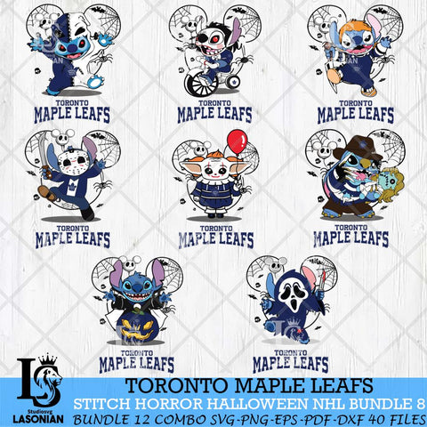 Toronto Maple Leafs Stitch Halloween Bundle 8 SVG Svg Eps Dxf Png File, Digital Download, Instant Download