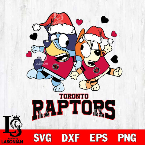 Toronto Raptors Bluey Christmas NFL Svg Eps Dxf Png File, Digital Download