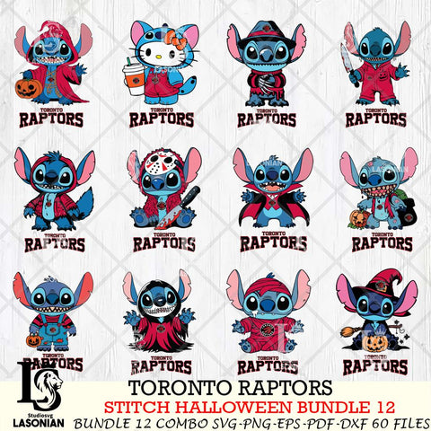 Toronto Raptors Stitch Horror Bundle 12 SVG Svg Eps Dxf Png File, Bundle NBA svg, Digital Download, Instant Download