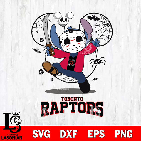 Toronto Raptors Stitch jason voorhees Halloween Svg Eps Dxf Png File, Digital Download, Instant Download