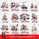 Troy Trojans Bluey & Bingo Bundle 12 SVG Svg Eps Dxf Png File, Bundle NCAA svg, Digital Download, Instant Download