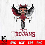 Troy Trojans Anglel Black Fan Girl Betty Boop, Svg Eps Dxf Png File, Digital Download