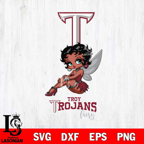 Troy Trojans Beauty Black Fairy Betty Boop, Svg Eps Dxf Png File, Digital Download