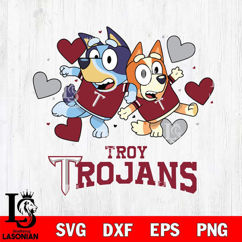 Troy Trojans Bluey & Bingo 10 Svg Eps Dxf Png File, NCAA svg, Digital Download, Instant Download