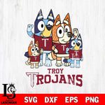 Troy Trojans Bluey & Bingo 7 Svg Eps Dxf Png File, NCAA svg, Digital Download, Instant Download