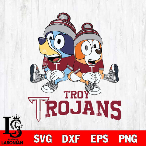 Troy Trojans Bluey & Bingo 8 Svg Eps Dxf Png File, NCAA svg, Digital Download, Instant Download