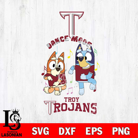 Troy Trojans Bluey Bingo Dance Mode Svg Eps Dxf Png File, NCAA svg, Digital Download, Instant Download