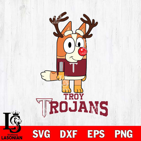 Troy Trojans Bluey Chilli Christmas Deer Svg Eps Dxf Png File, Digital Download