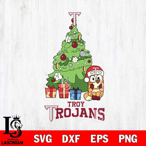 Troy Trojans Bluey Chilli Christmas Tree Svg Eps Dxf Png File, Digital Download