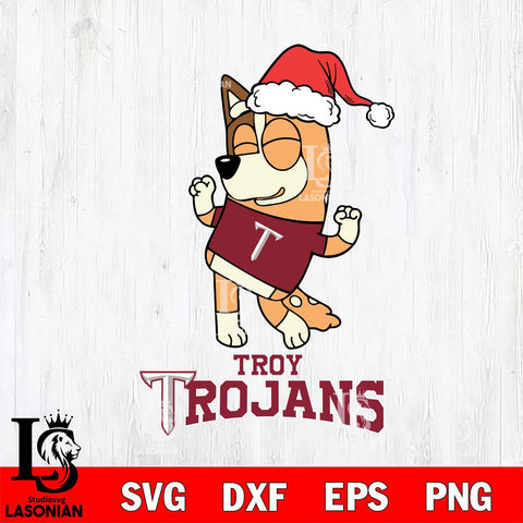 Troy Trojans Bluey Chilli Happy Christmas Svg Eps Dxf Png File, Digital Download