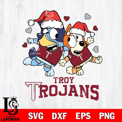 Troy Trojans Bluey Christmas NFL Svg Eps Dxf Png File, Digital Download