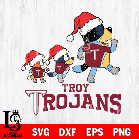 Troy Trojans Bluey Family Christmas Svg Eps Dxf Png File, Digital Download