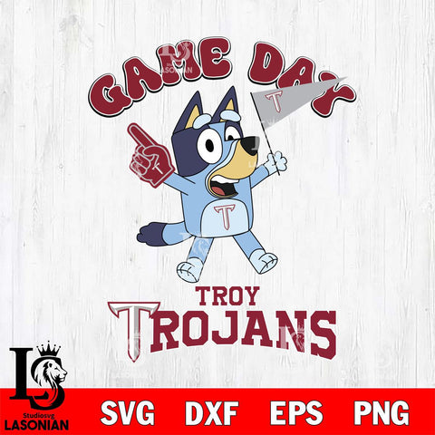 Troy Trojans Bluey Game Day Svg Eps Dxf Png File, Digital Download, Instant Download