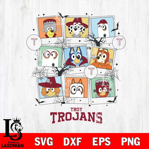 Troy Trojans Bluey Halloween Sport Svg Eps Dxf Png File, Digital Download, Instant Download