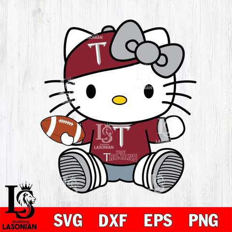 Troy Trojans Cute Hello Kitty Football 11 Svg Eps Dxf Png File, NCAA svg, Digital Download, Instant Download