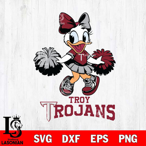 Troy Trojans Daisy Duck Cheerleader Disney, Svg Eps Dxf Png File, Digital Download