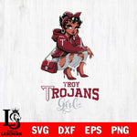 Troy Trojans Fashion Black Fan Girl Betty Boop, Svg Eps Dxf Png File, Digital Download