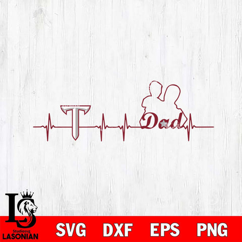 Troy Trojans Father Heart Beat Svg Eps Dxf Png File, Digital Download, Instant Download