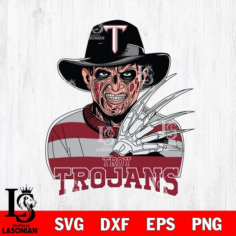 Troy Trojans Freddy Krueger Horror Halloween Svg Eps Dxf Png File, NCAA svg, Digital Download, Instant Download