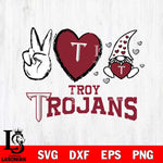 Troy Trojans Gnomes Peace & Love Svg Eps Dxf Png File, Digital Download, Instant Download