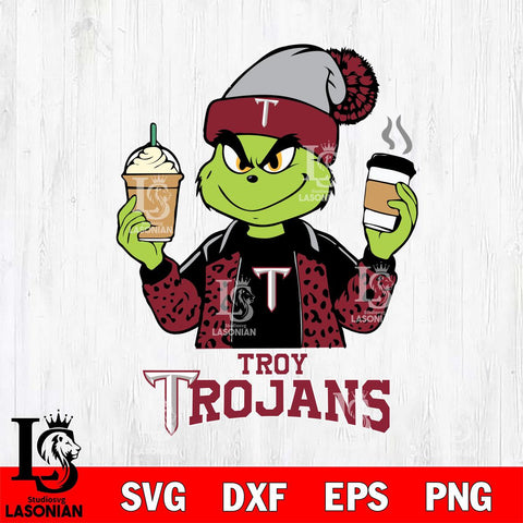 Troy Trojans Grinch 2 coffee Svg Eps Dxf Png File, Digital Download, Instant Download