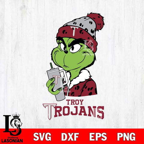 Troy Trojans Grinch Bougie Leopard Svg Eps Dxf Png File, Digital Download, Instant Download