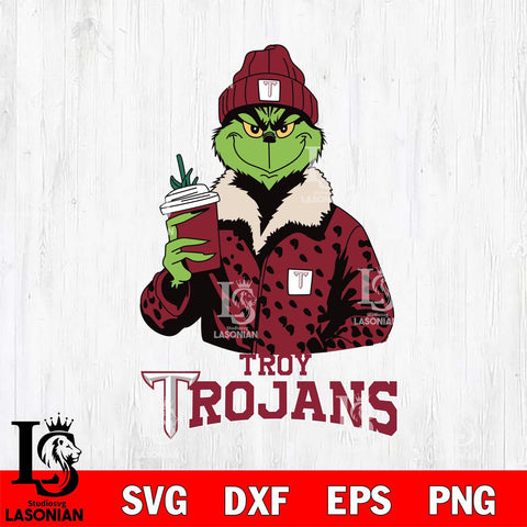 Troy Trojans Grinch Christmas Cut Files Cricut, Svg Dxf Eps Png file, Digital download , Silhouette