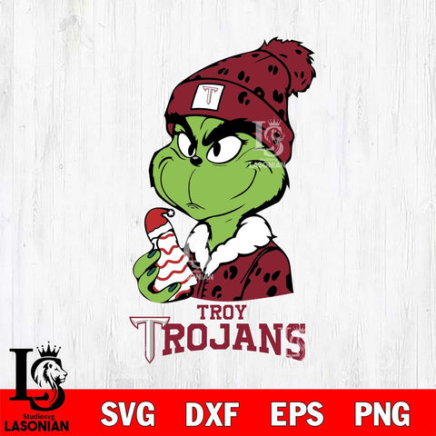 Troy Trojans Grinch Tree Cake Svg Eps Dxf Png File, Digital Download, Instant Download