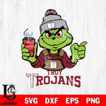 Troy Trojans Grinch with coffee Svg Eps Dxf Png File, Digital Download, Instant Download