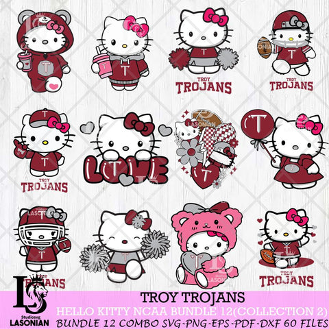 Troy Trojans Hello Kitty Bundle 12 SVG Svg Eps Dxf Png File, Digital Download, Instant Download