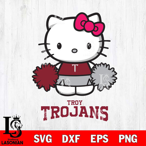 Troy Trojans Hello Kitty Cheerleader 2 Svg Eps Dxf Png File, Digital Download, Instant Download