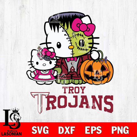 Troy Trojans Hello Kitty Horror 10 Svg Eps Dxf Png File, Digital Download